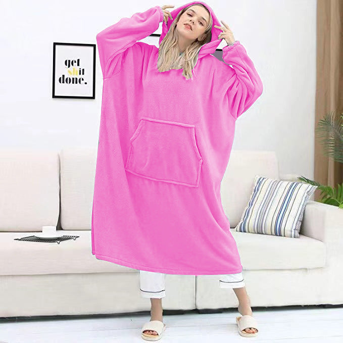 Double-sided Flannel Couple Nightgown with Hood