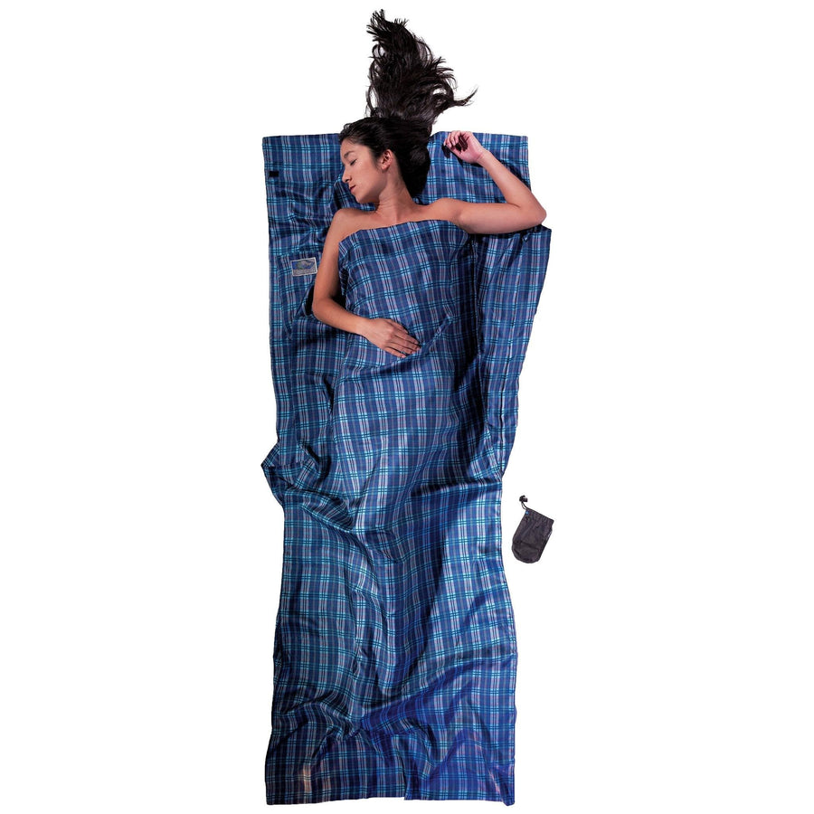 COCOON Premium Silk Travel Sheet, Checked Silk, photo 1 of 2