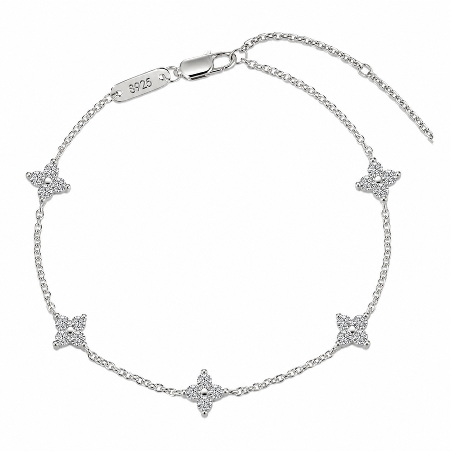 Clover Moissanite Bracelet — S925 Sterling Silver