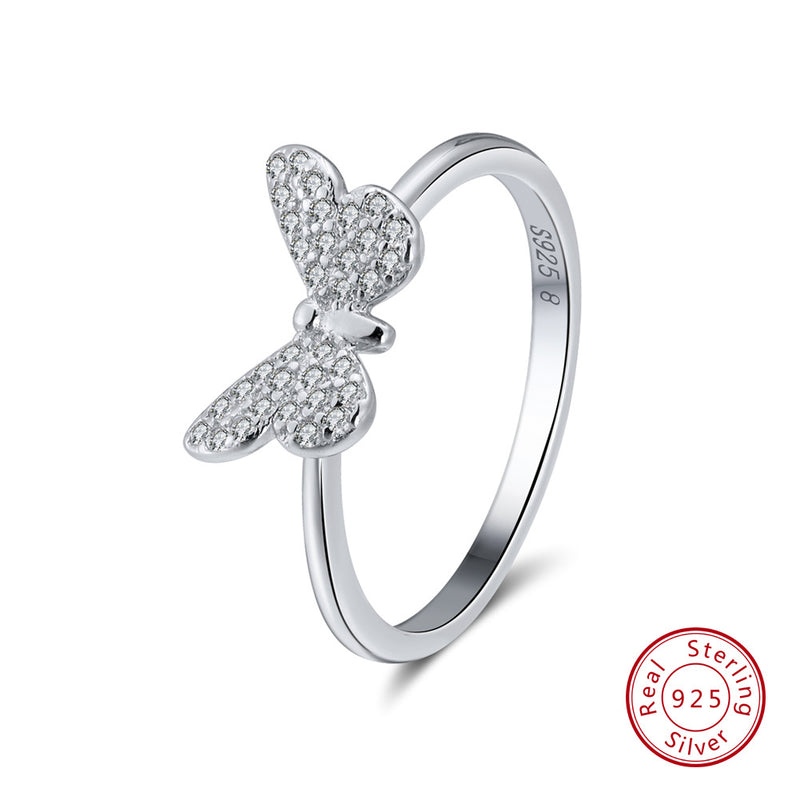 Women's Butterfly Zircon Ring