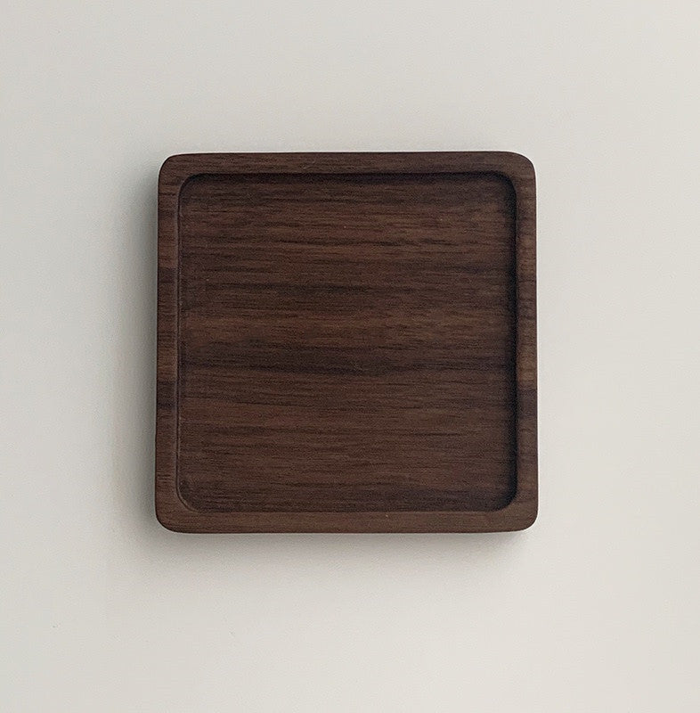 Japanese Walnut Wooden Coaster Set — Minimalist Home Decor Insulated Coasters